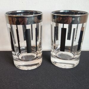 MCM Glasses Silver Dorothy Thorp Barware Retro Weighted Base